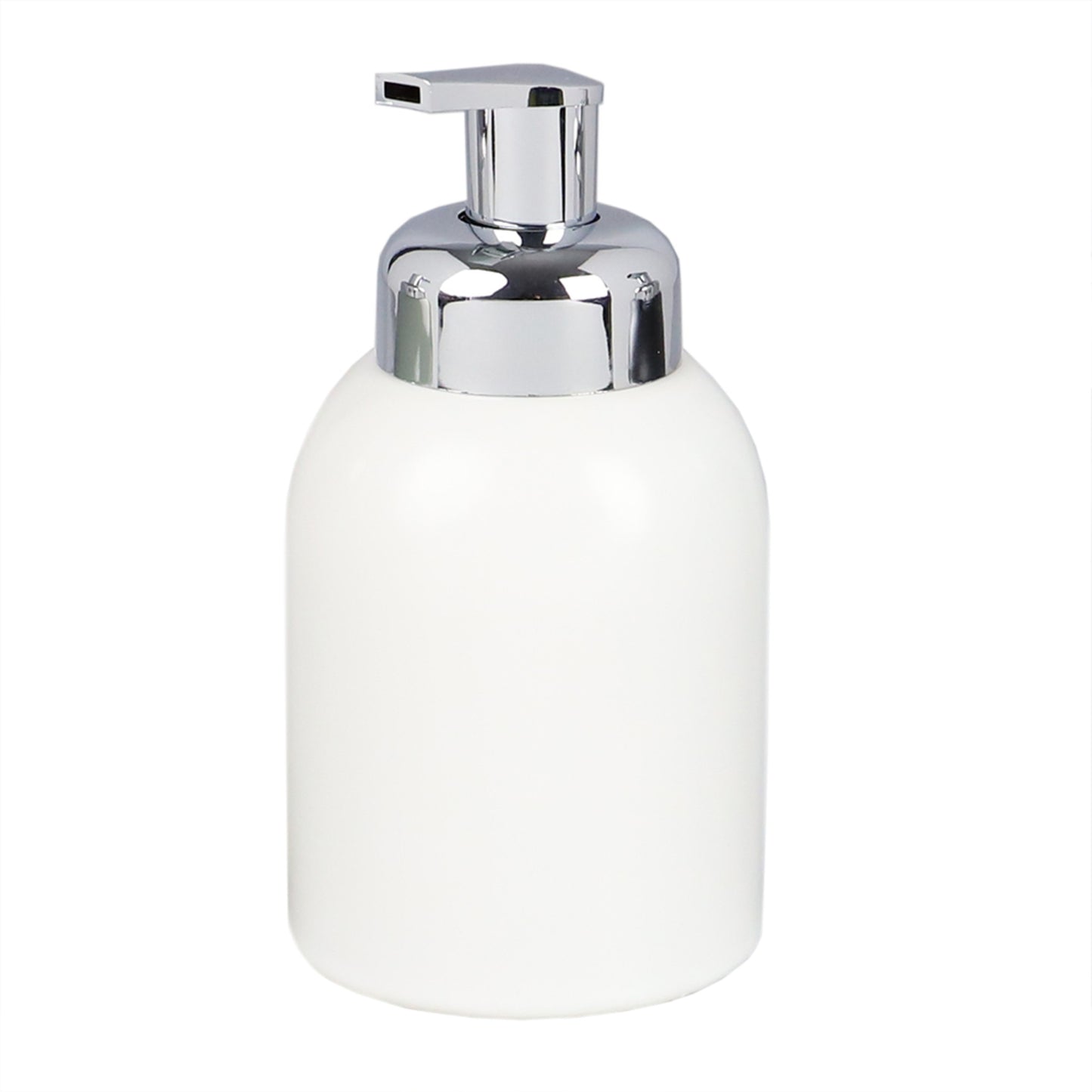 Home Basics 13.5 oz. Foaming Ceramic Soap Dispenser, White - White