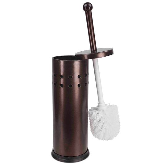 Vented Stainless Steel Toilet Brush Set, Bronze