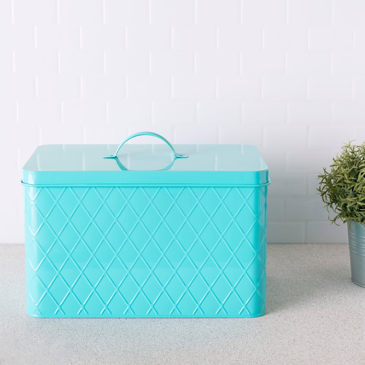 Tin Bread Box, Turquoise