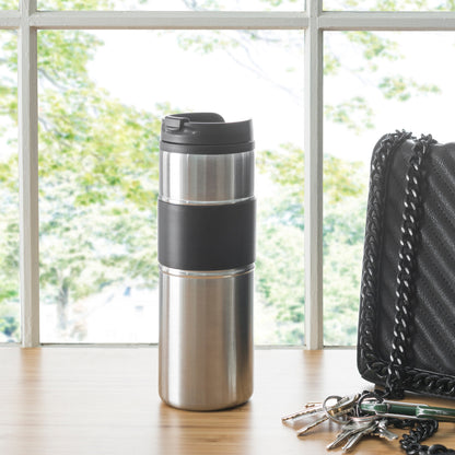 Stainless Steel Travel Mug with Rubber Grip