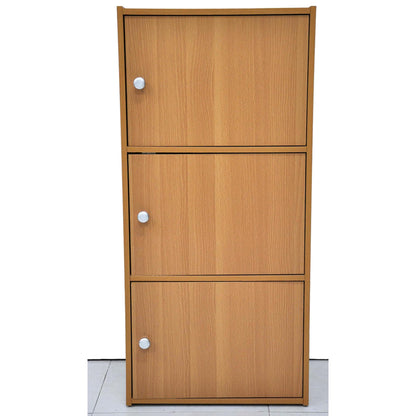 3 Cube Wood Cabinet, Natural