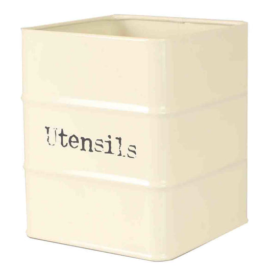 Tin Utensil Holder, Ivory