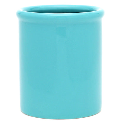 Glazed Ceramic Utensil Crock, Turquoise