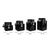 4 Piece Square Ceramic Canisters with Metal Spoons, Black