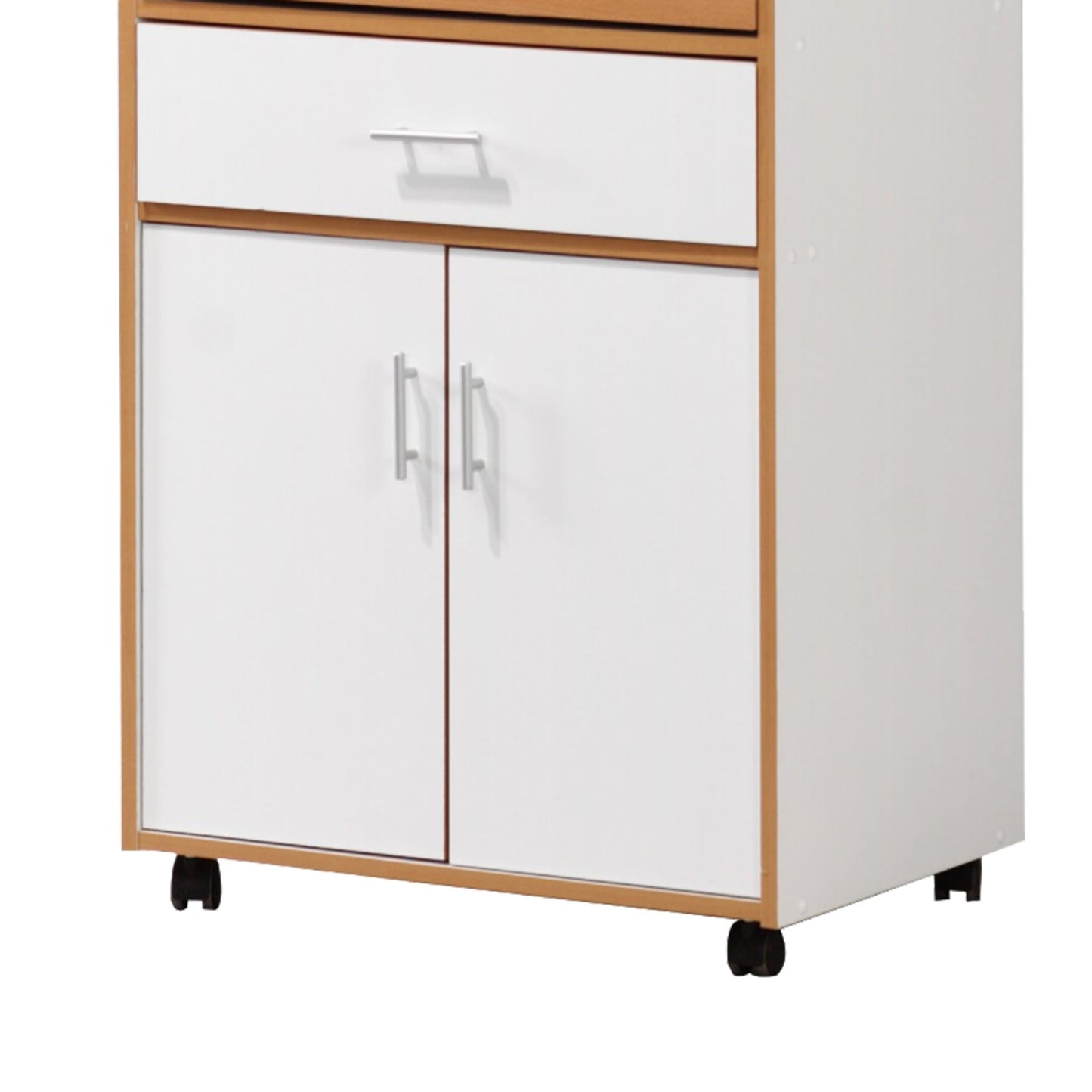 Home Small  Wood Microwave Cart, White