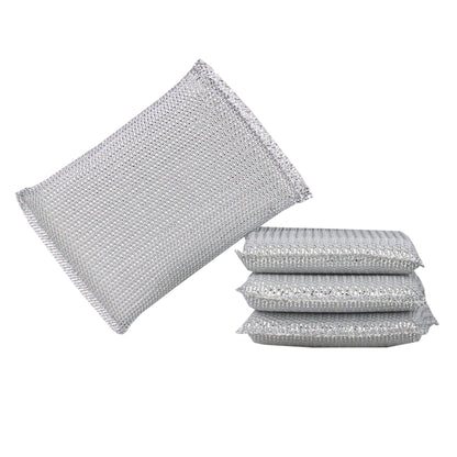 Scouring Pads, (Pack of 4), Silver