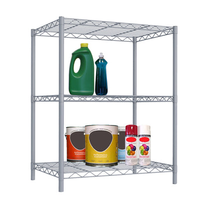 3 Tier Steel Wire Shelf, Grey