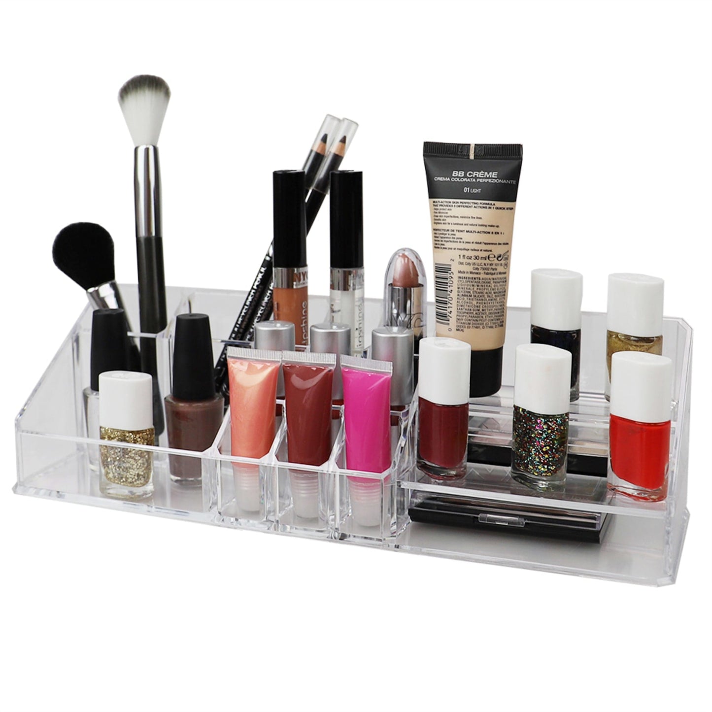 Deluxe Make up Palette Cosmetic Organizer, Clear