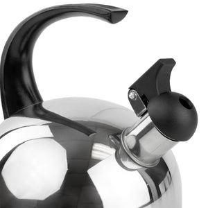 2.0  Liter Brushed Stainless Steel Whistling Tea Kettle with Arc Handle, Silver