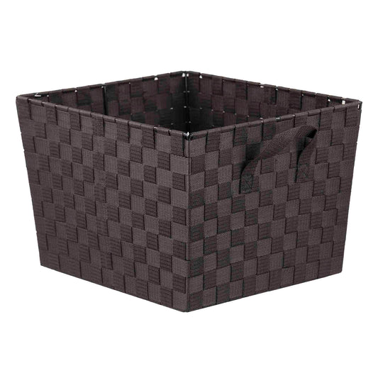 X-Large Polyester Woven Strap Open Bin, Brown