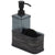18.6 oz. Soap Dispenser with Basketweave Sponge Holder, Black