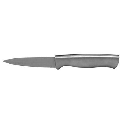 Stainless Steel Knife Set with Knife Blade Sharpener, Grey