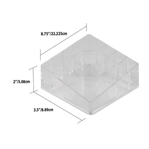 Small Square Shatter-Resistant Plastic 8 Compartment Cosmetic Organizer, Clear