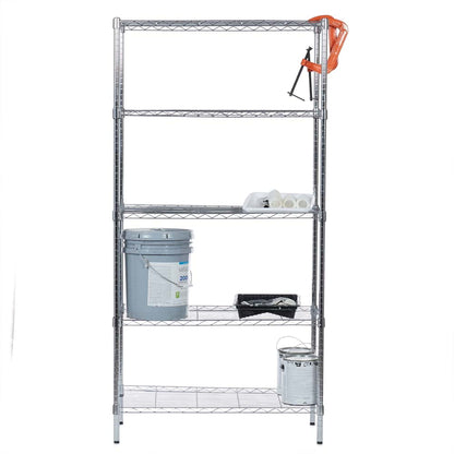 5 Tier Steel Wire Shelf Rack, Chrome