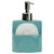 Home Basics 8 oz. Square Ceramic Soap Dispenser with Sponge - Turquoise