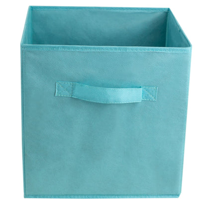 Collapsible and Foldable Non-Woven Storage Cube, Turquoise