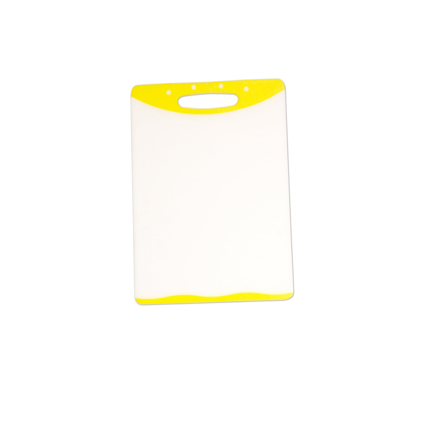 Home Basics 8” x 12” Dual Sided Plastic Cutting Board with Rubberized Non-Slip Edges - Yellow
