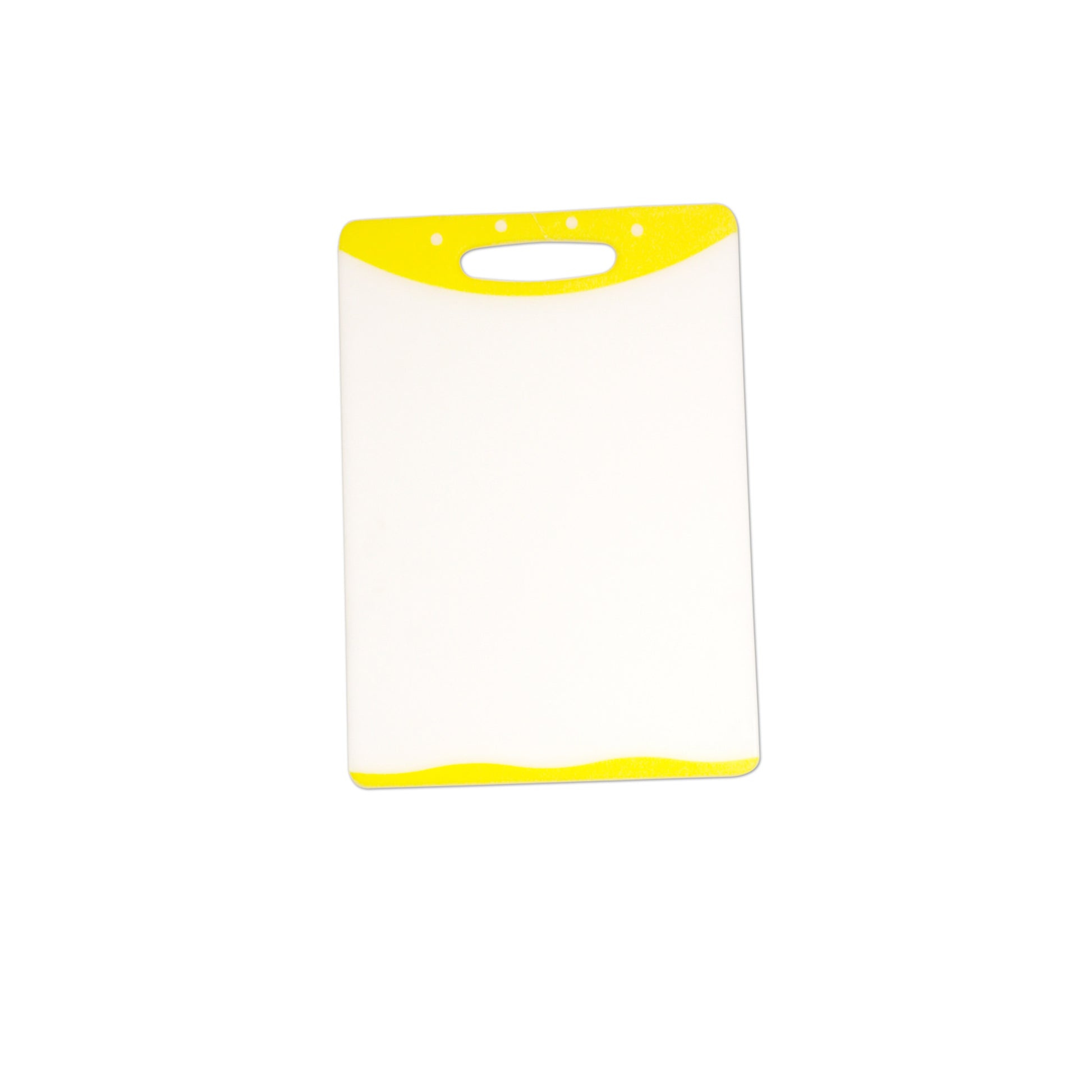Home Basics 12” x 18" Dual Sided Plastic Cutting Board with Rubberized Non-Slip Edges, Yellow - Yellow