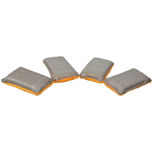 Multi-Purpose Dual Action Microfiber Scrubbing Sponges, Orange