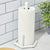 Lines Freestanding Cast Iron Paper Towel Holder with Dispensing Side Bar, White