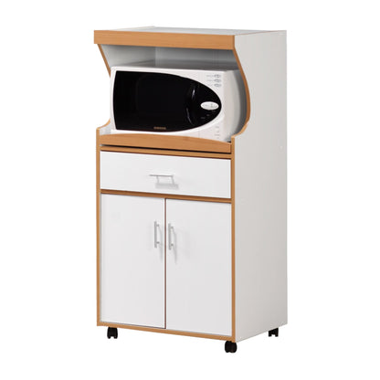 Home Basics Large Wood Microwave Cabinet, Natural, FURNITURE