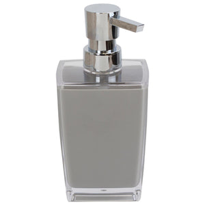 Acrylic Plastic 10 oz.  Hand Soap Dispenser with Rust-Resistant Brushed Stainless Steel Pump, Grey