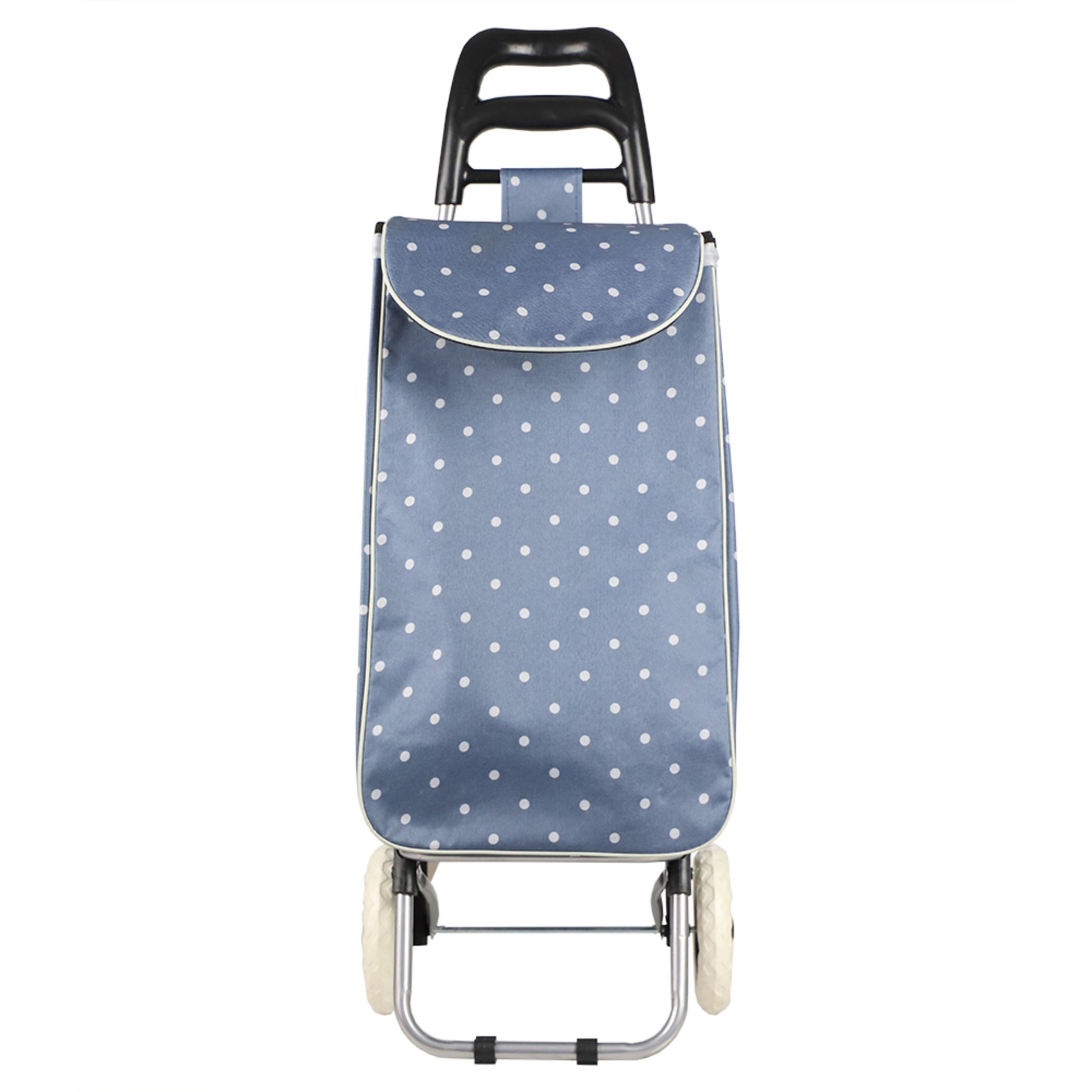 Home Basics Polka Dot Multi-Purpose Rolling Cart With Built-In Chair, Blue - Blue
