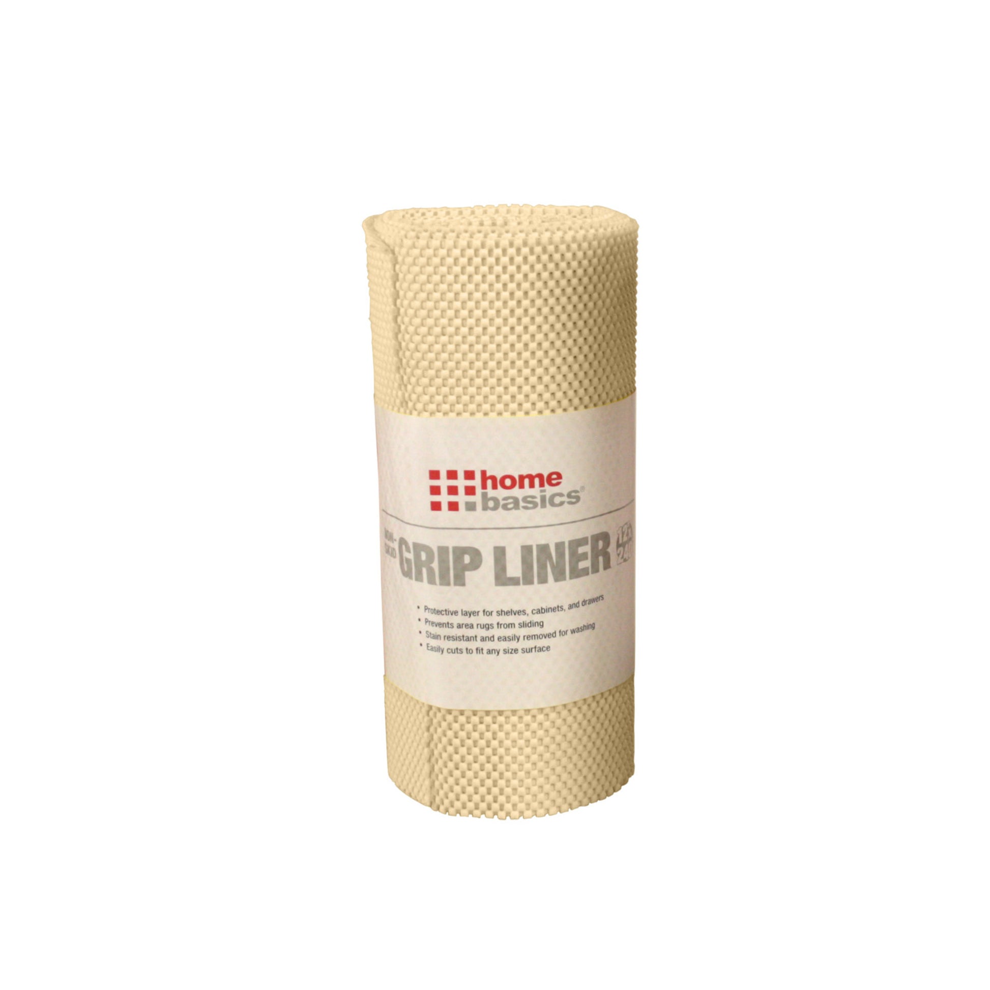 Home Basics Non-Adhesive  12” x 240”  Rubber Shelf Grip Liner - Beige