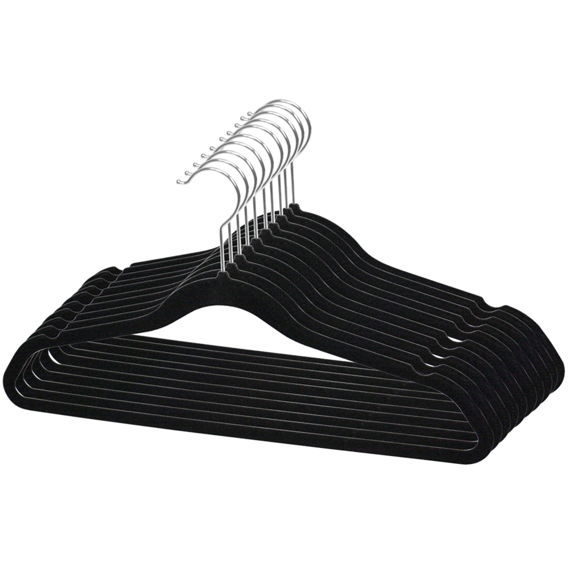Home Essentials Black Velvet Hangers, 20-Pack