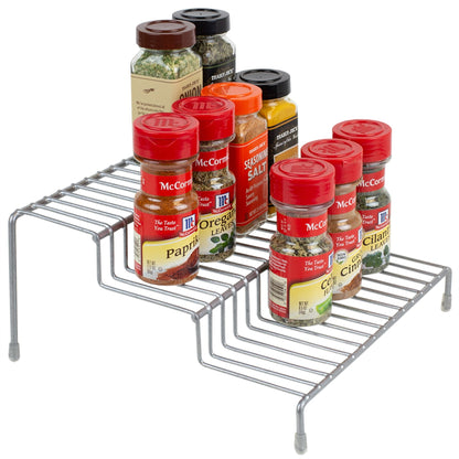 3 Level Vinyl Coated Steel Seasoning Rack, Silver