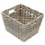 Medium Faux Rattan Basket with Cut-out Handles, Grey