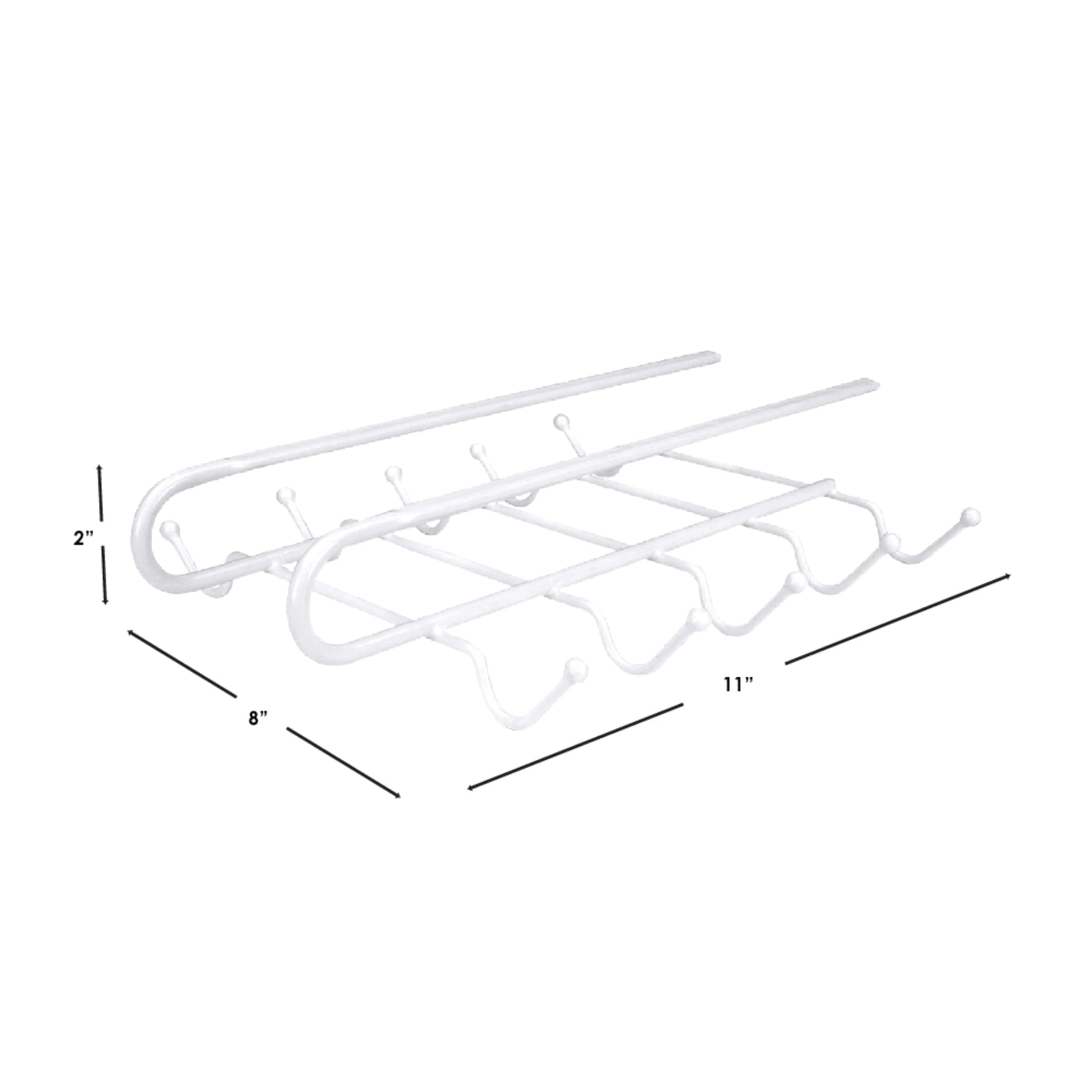 Basicwise White Hanging Pot Rack Cup Rack Under Shelf Kitchen