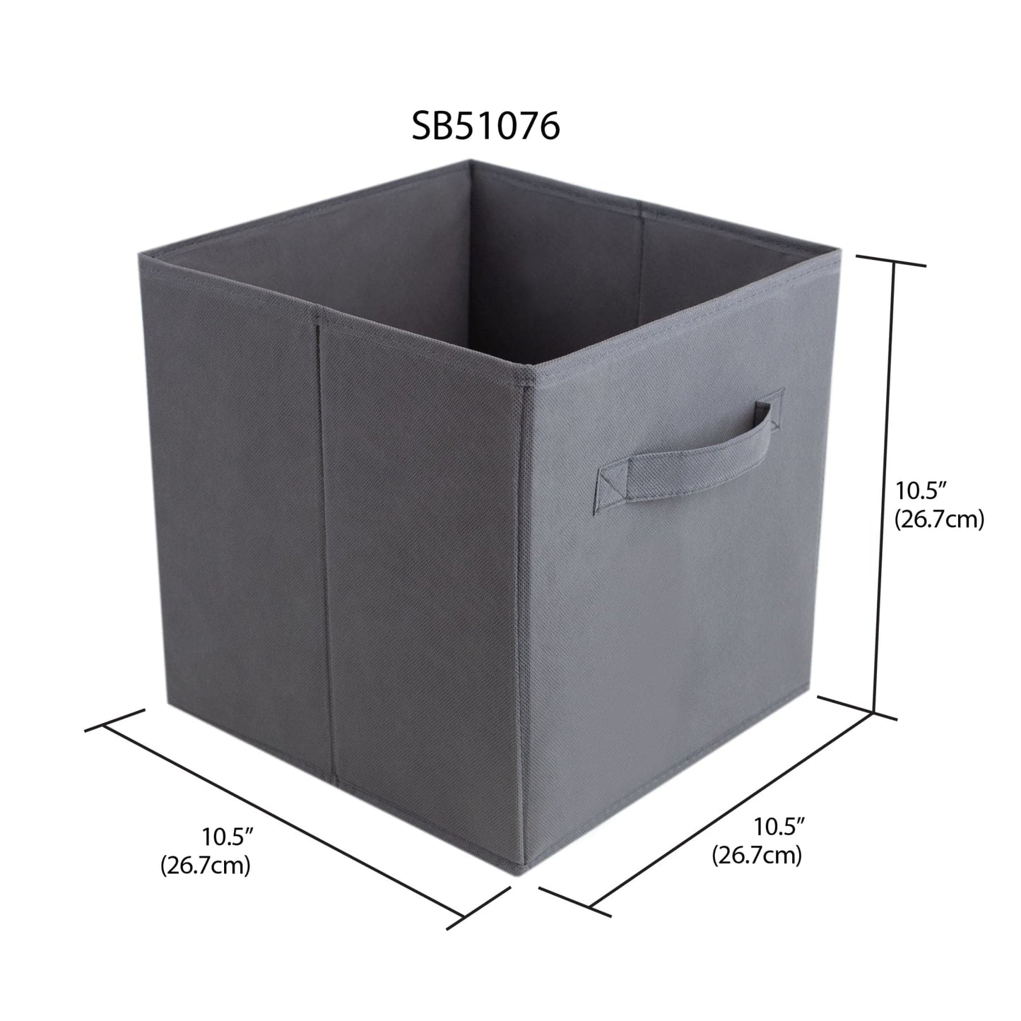 Collapsible and Foldable Non-Woven Storage Cube, Charcoal