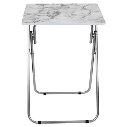 Marble Multi-Purpose Foldable Table, Grey/White