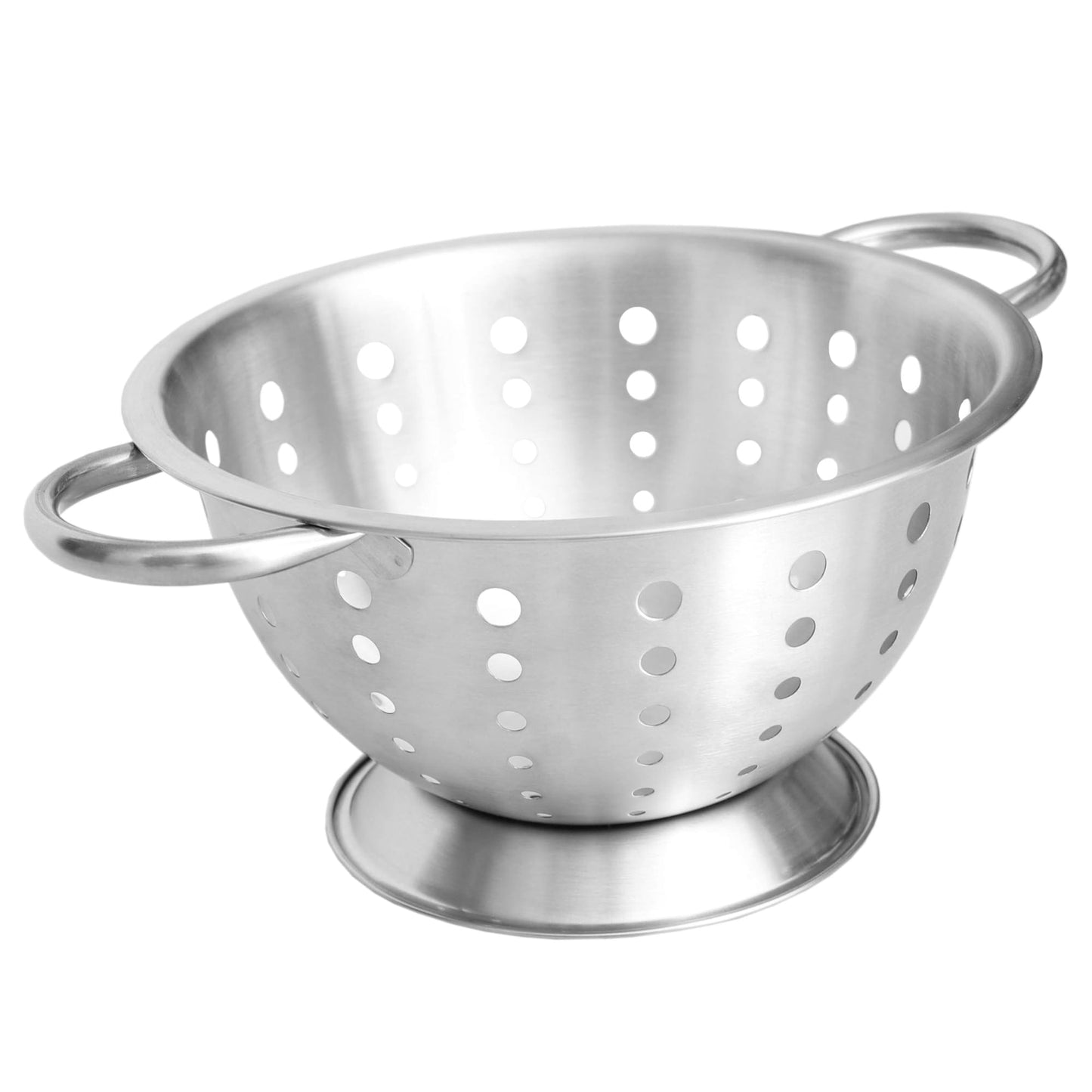 5 Qt Deep Stainless Steel Colander with Easy Grip Handles, Silver