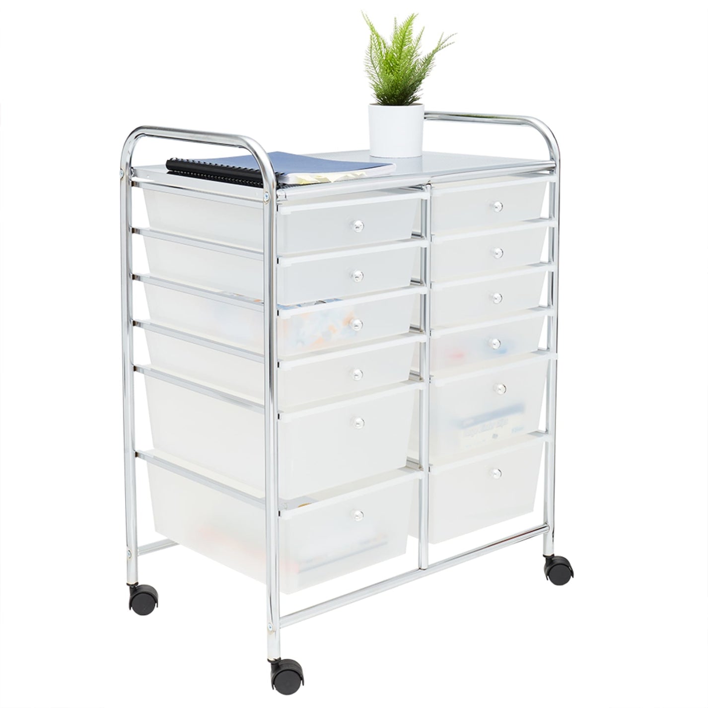 12-Drawer Storage Cart, White | FURNITURE | SHOP HOME BASICS – Home Basics