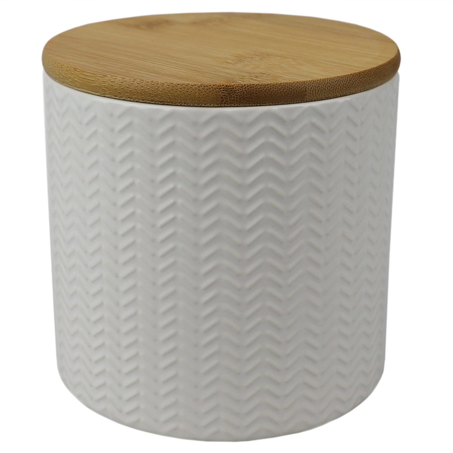 Wave Small Ceramic Canister, White