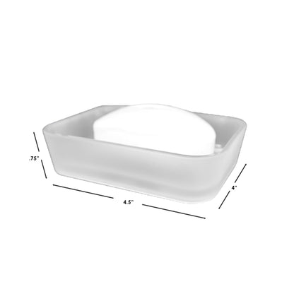 Frosted Rubberized Plastic Soap Dish