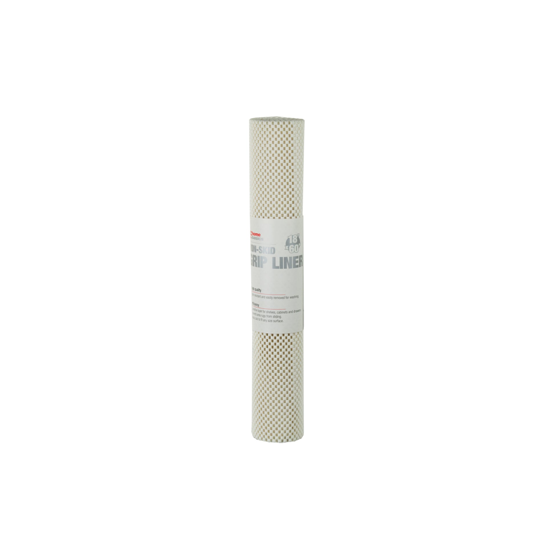 Home Basics Non-Adhesive  18” x 60”  Rubber Shelf Grip Liner - White