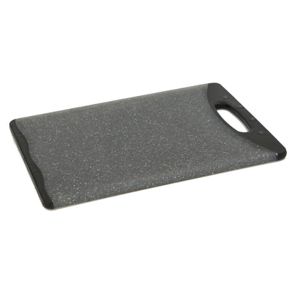 Home Basics Double Sided 10" x 14.5" Granite Plastic Cutting Board, Black - Black