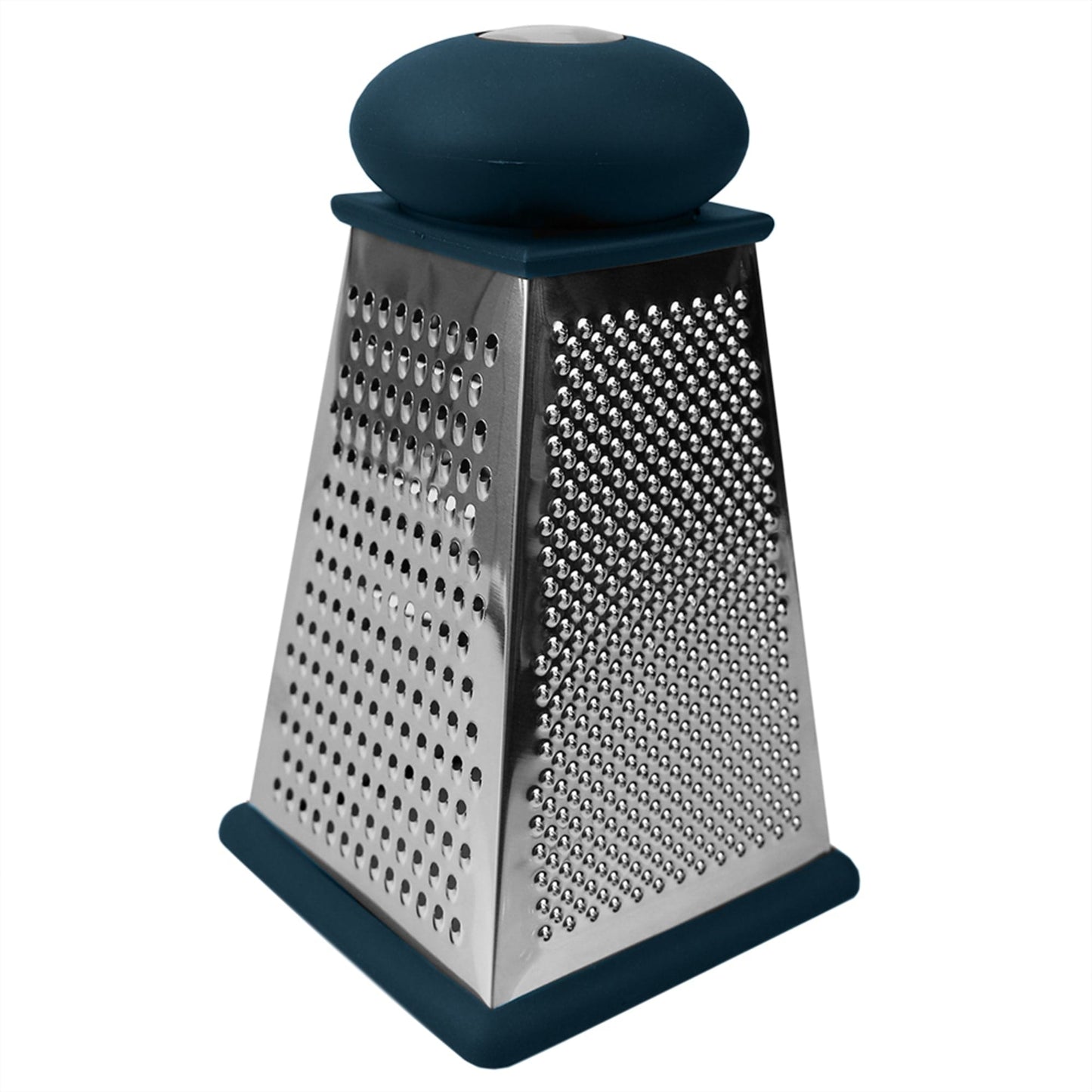 Michael Graves Design Comfortable Grip Non-Skid Pyramid Shaped Stainless  Steel Box Cheese Grater with Handle, Indigo, FOOD PREP