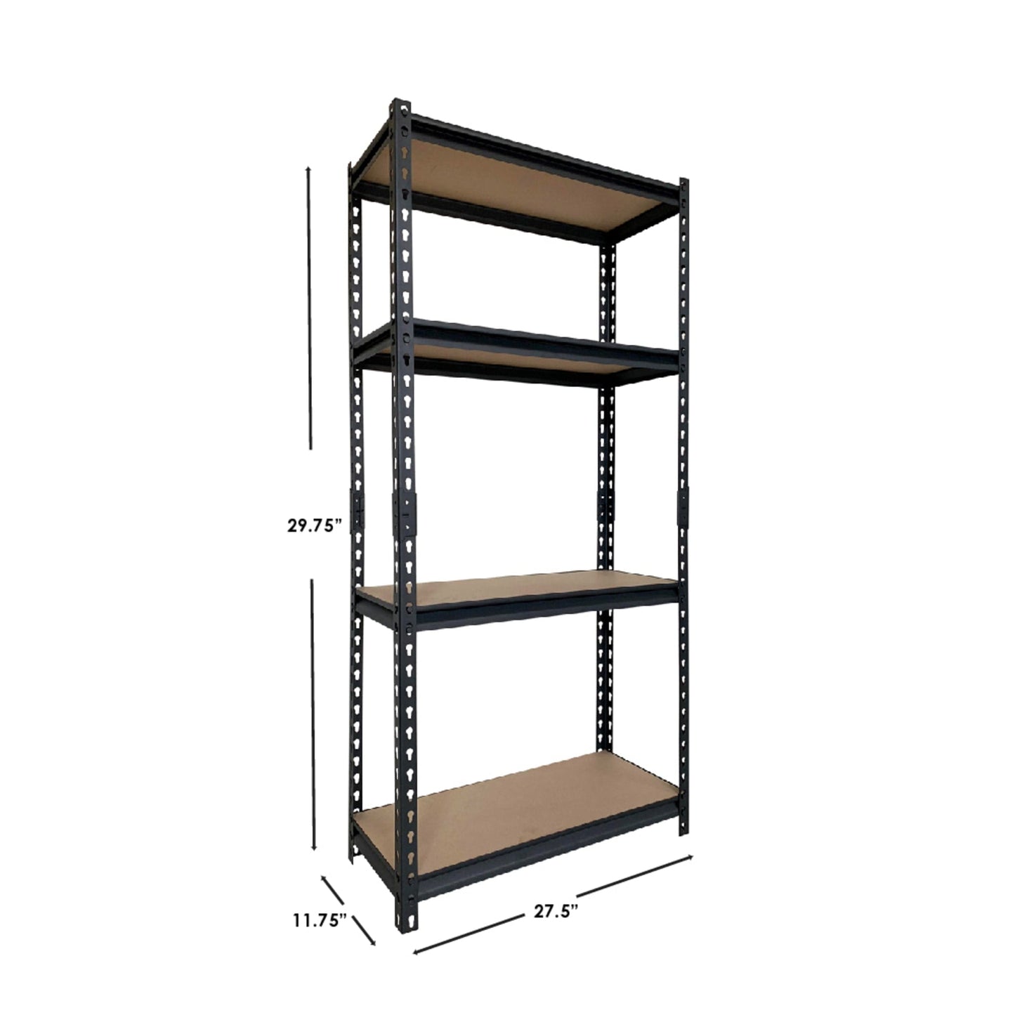 Quick Assembly 4 Tier Heavy Duty Shelf, (25" x 59"), Black