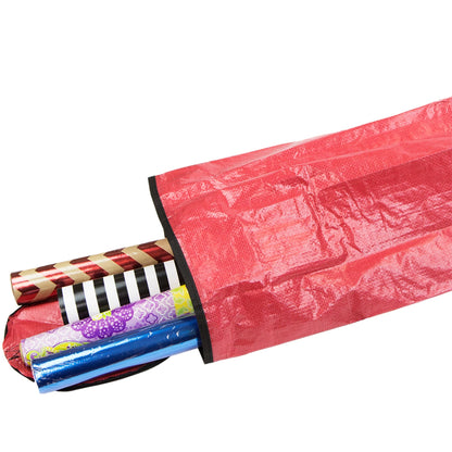 Textured PVC Christmas Wrap Organizer, Red