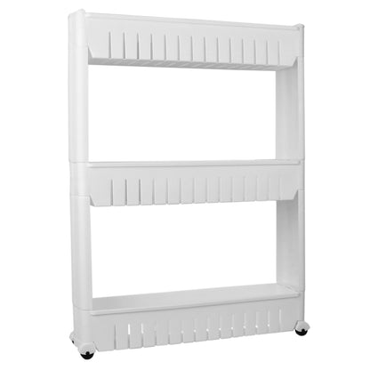 3 Tier Plastic Storage Tower with Wheels, White