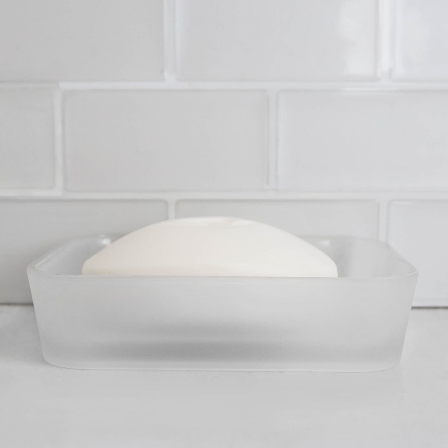 Frosted Rubberized Plastic Soap Dish