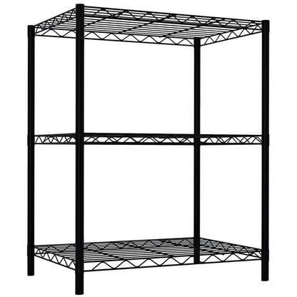 3 Tier Steel Wire Multi-Purpose Free-Standing Heavy Duty Shelf, Black