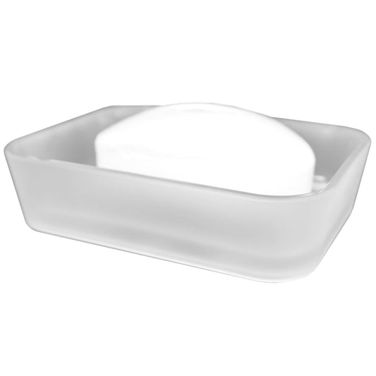 Frosted Rubberized Plastic Soap Dish