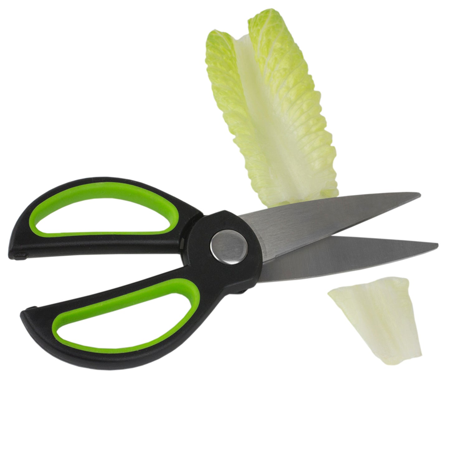 Home Basics Kitchen Shears with Silicone Grip Handles - Green