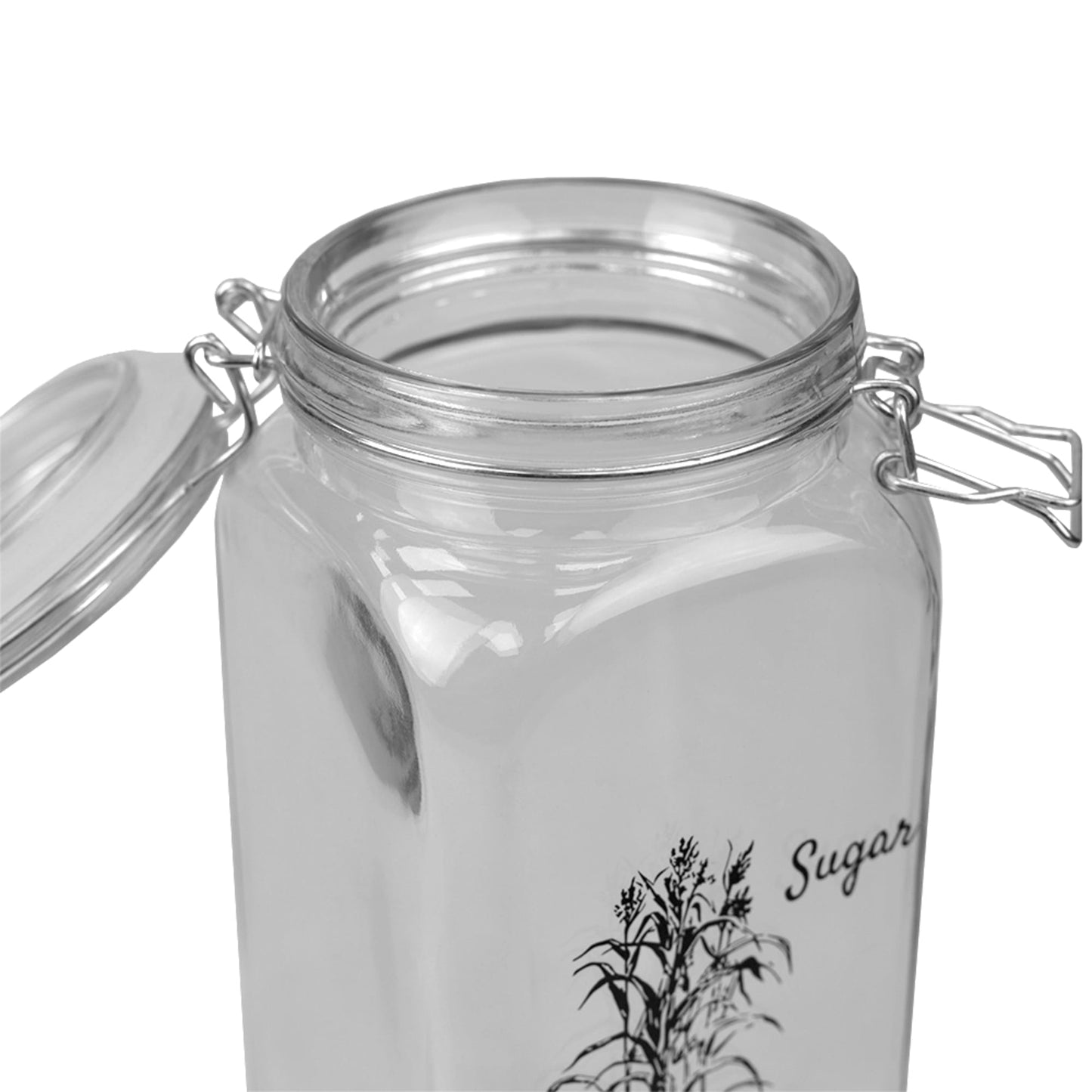 Ludlow 53 oz. Glass Canister with Metal Clasp, Clear