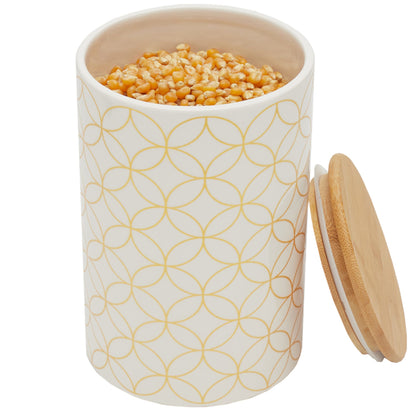 Vescia Large Ceramic Canister with Bamboo Top